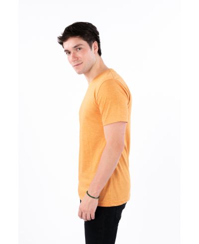 Lucky & Blessed Life 3142P Polyester Cotton Sublimation T-Shirt Fabric - Heather Bronze, Light Weight, Ribbed Neck, Side Seam (1 Piece)