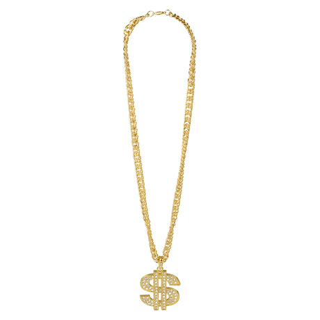 Dollar Sign Necklace Gold 30" (1 DZ)