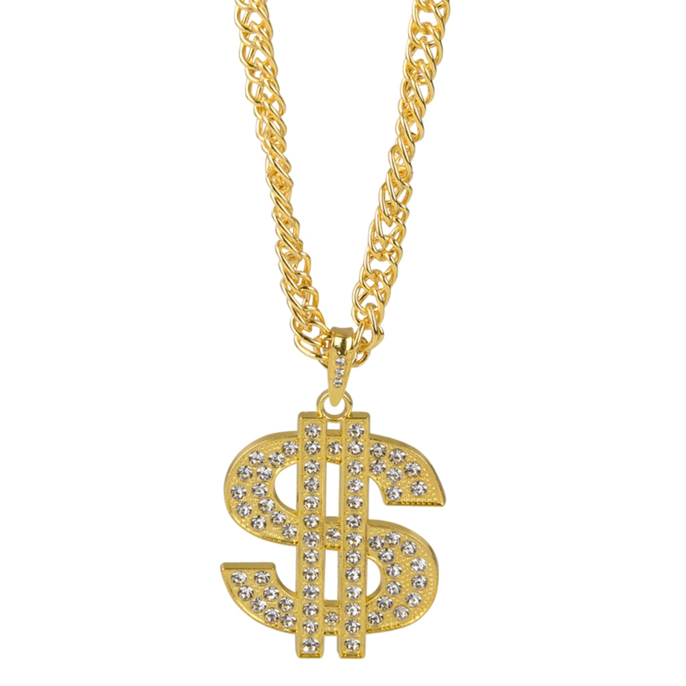 Dollar Sign Necklace Gold 30" (1 DZ)