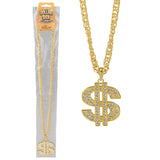 Dollar Sign Necklace Gold 30" (1 DZ)