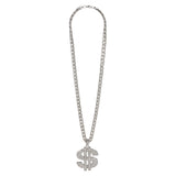 Dollar Sign Necklace Silver 30" (1 DZ)