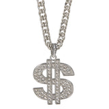 Dollar Sign Necklace Silver 30" (1 DZ)