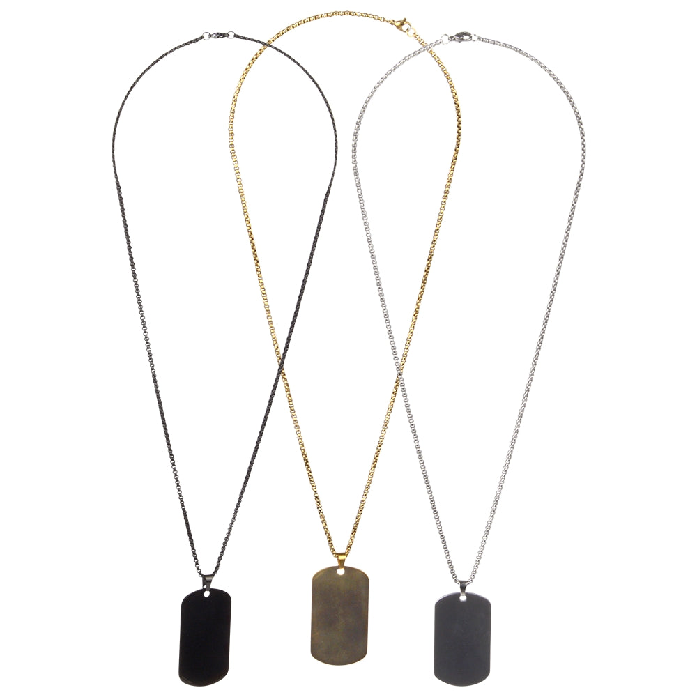 Stainless Steel Dog Tag Necklace (1 DZ)