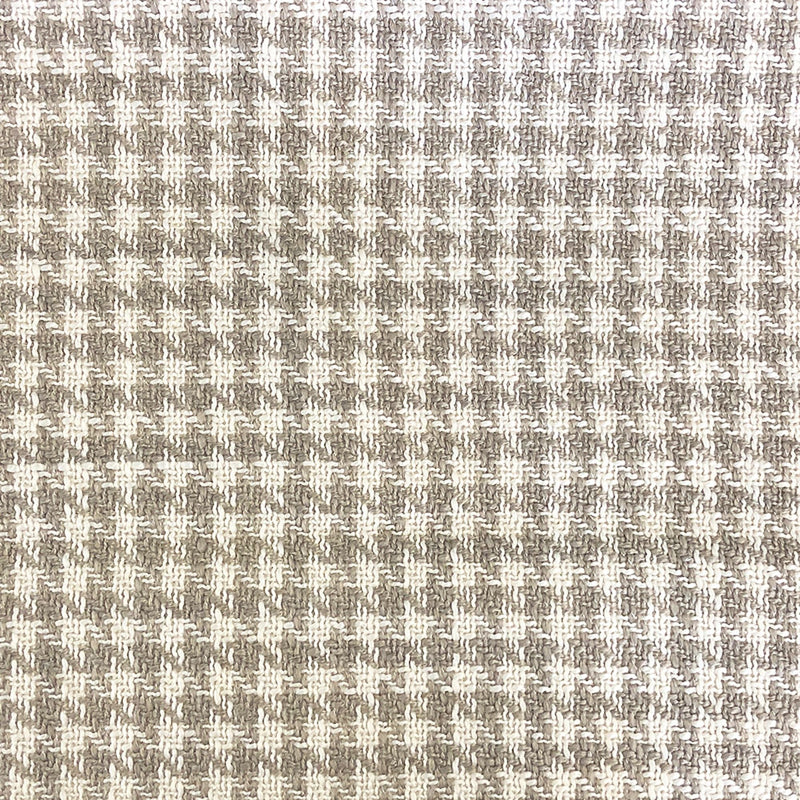 Jonah Houndstooth Linen Look Polyester Acrylic Wool Fabric - Beige, Gray, Black Houndstooth, 57" Width (1 Yard)