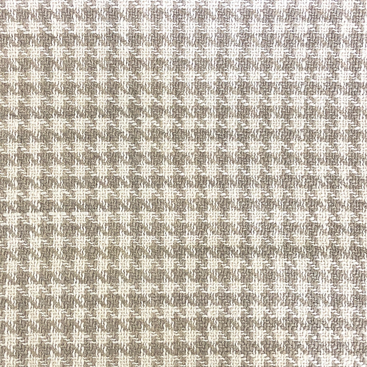 Jonah Houndstooth Linen Look Polyester Acrylic Wool Fabric - Beige, Gray, Black Houndstooth, 57" Width (1 Yard)