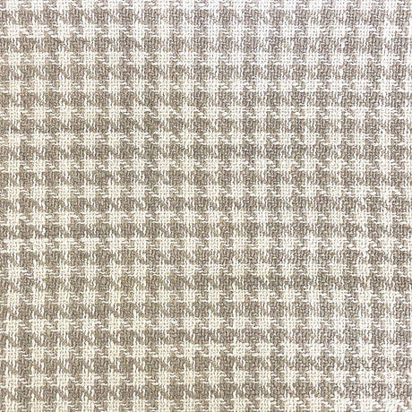 Jonah Houndstooth Linen Look Polyester Acrylic Wool Fabric - Beige, Gray, Black Houndstooth, 57" Width (1 Yard)