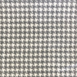 Jonah Houndstooth Linen Look Polyester Acrylic Wool Fabric - Beige, Gray, Black Houndstooth, 57" Width (1 Yard)