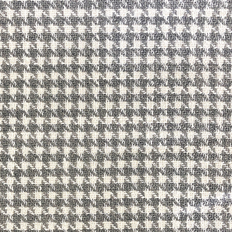 Jonah Houndstooth Linen Look Polyester Acrylic Wool Fabric - Beige, Gray, Black Houndstooth, 57" Width (1 Yard)