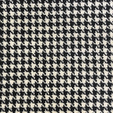 Jonah Houndstooth Linen Look Polyester Acrylic Wool Fabric - Beige, Gray, Black Houndstooth, 57" Width (1 Yard)