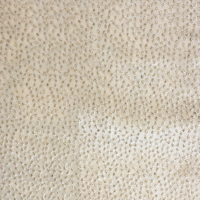 Jordana Embroidered Dotted Velvet Fabric - Ivory, Pewter, Ocean, Peacock, 55" Width (1 Yard)