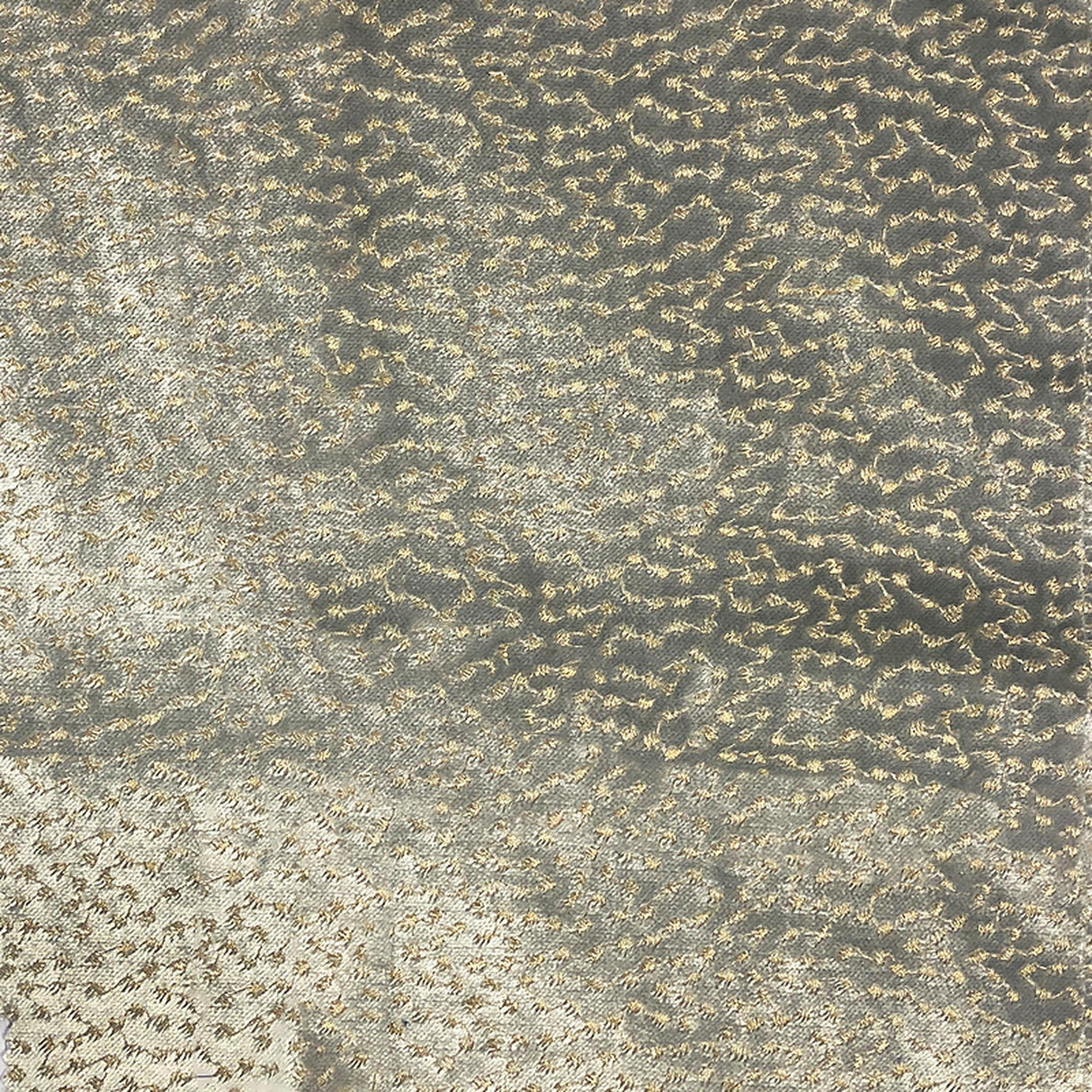 Jordana Embroidered Dotted Velvet Fabric - Ivory, Pewter, Ocean, Peacock, 55" Width (1 Yard)