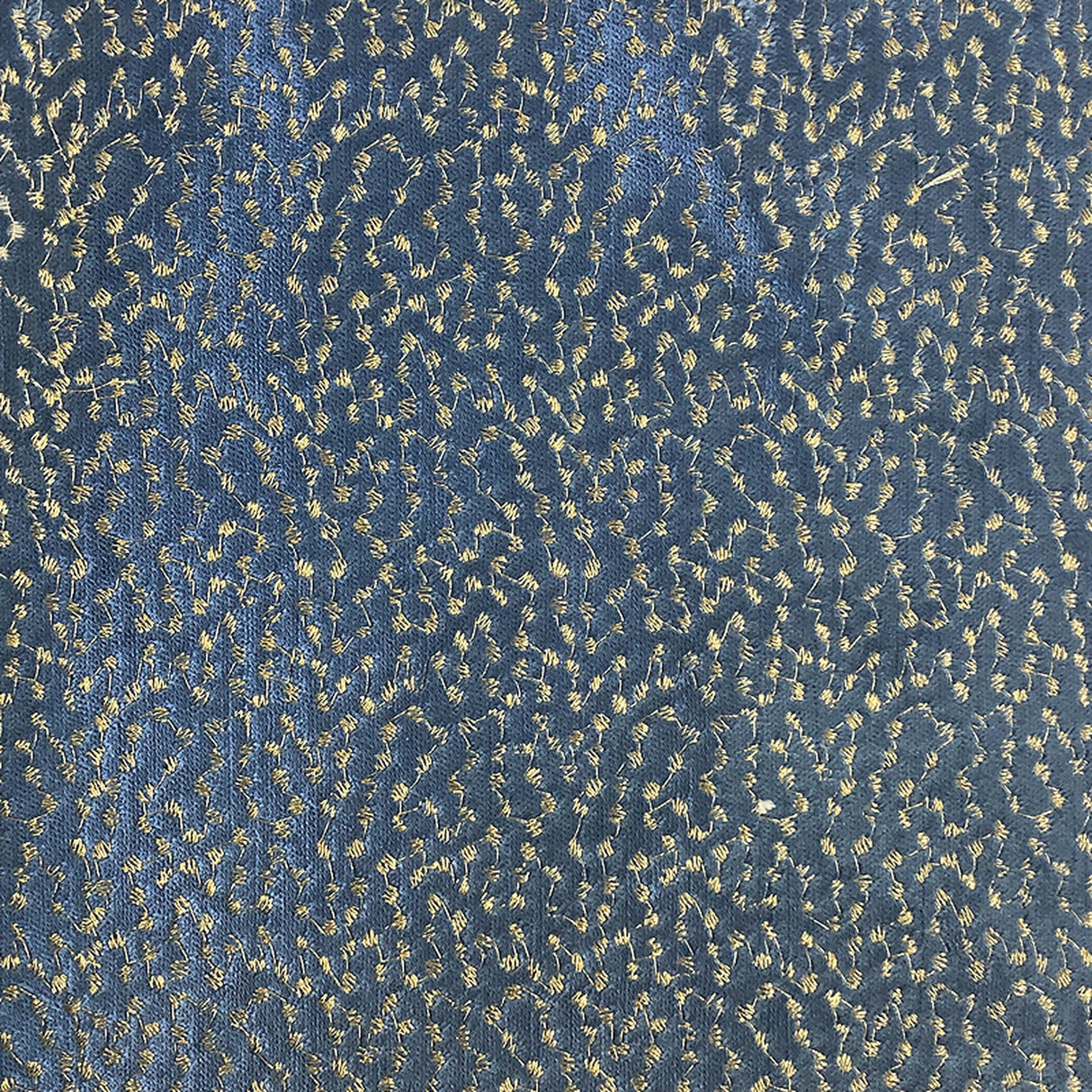 Jordana Embroidered Dotted Velvet Fabric - Ivory, Pewter, Ocean, Peacock, 55" Width (1 Yard)