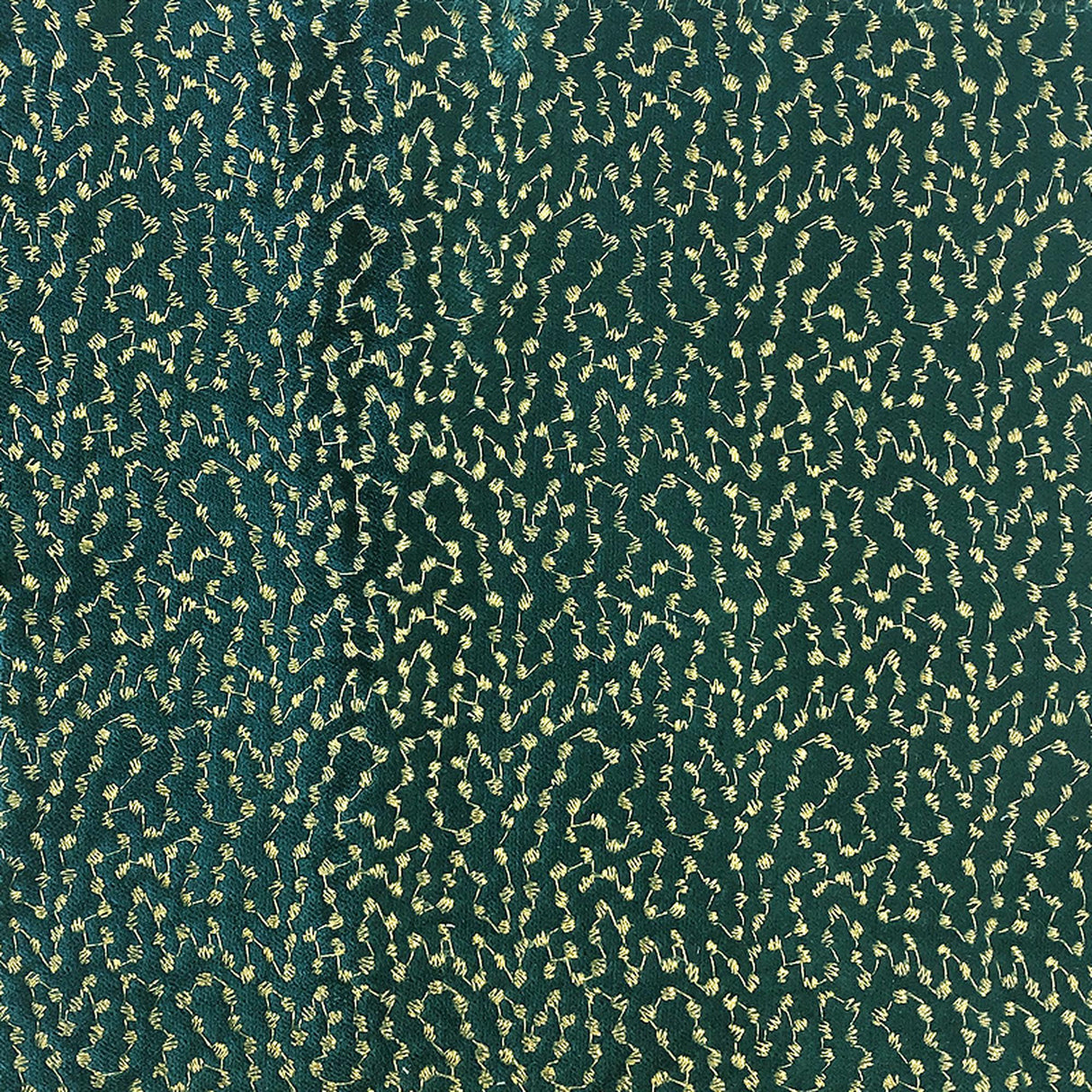 Jordana Embroidered Dotted Velvet Fabric - Ivory, Pewter, Ocean, Peacock, 55" Width (1 Yard)