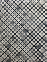 Vegan Diamond Patchwork Polyester Fabric - Gray Black Faux Hide Cowhide, Diamond Patchwork, 10' X 13' (1 Piece)