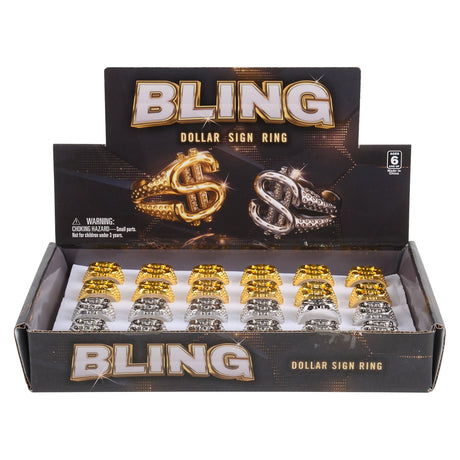 Bling Dollar Sign Ring (24 Pc Display)