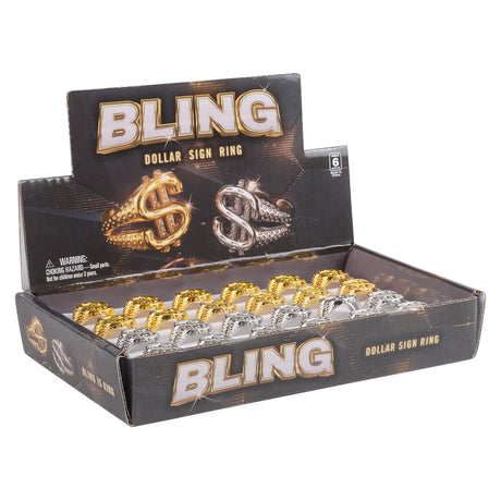 Bling Dollar Sign Ring (24 Pc Display)