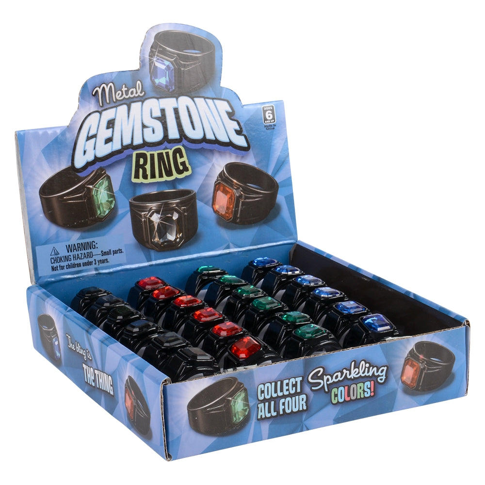 Metal Gemstone Rings (24 Pc Display)