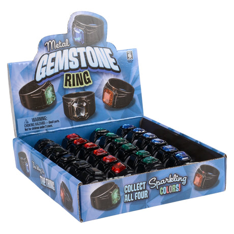 Metal Gemstone Rings (24 Pc Display)