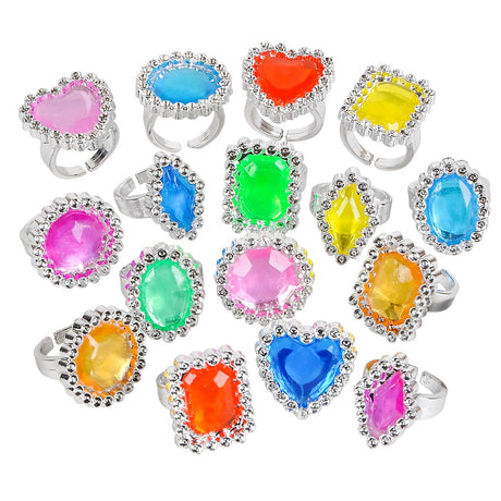Plastic Jewel Rings 1" (144 Pc Poly Bag)