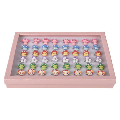 Mushroom Rings 1" Assorted Plastic Rings (48 Pc Box)