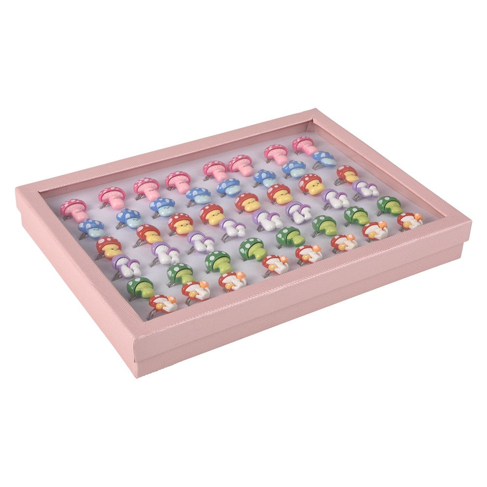 Mushroom Rings 1" Assorted Plastic Rings (48 Pc Box)