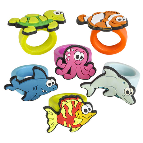 Sea Life Rubber Rings 1" (1 DZ)