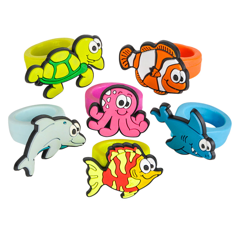 Sea Life Rubber Rings 1" (1 DZ)