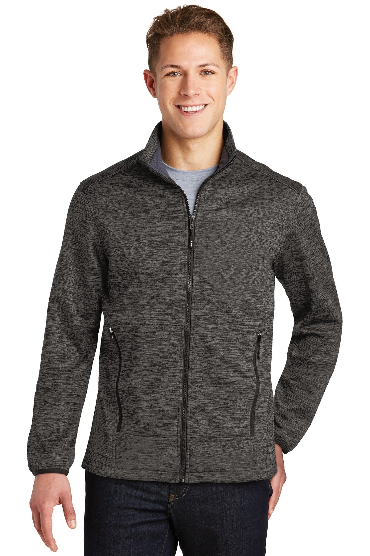 Sport-Tek® PosiCharge® Electric Heather Soft Shell Jacket.