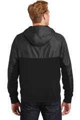 DISCONTINUED Sport-Tek® Embossed Hybrid Full-Zip Hooded Jacket.