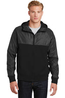 Chaqueta híbrida con capucha y cremallera completa Sport-Tek® con relieve.