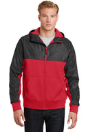 Chaqueta híbrida con capucha y cremallera completa Sport-Tek® con relieve.