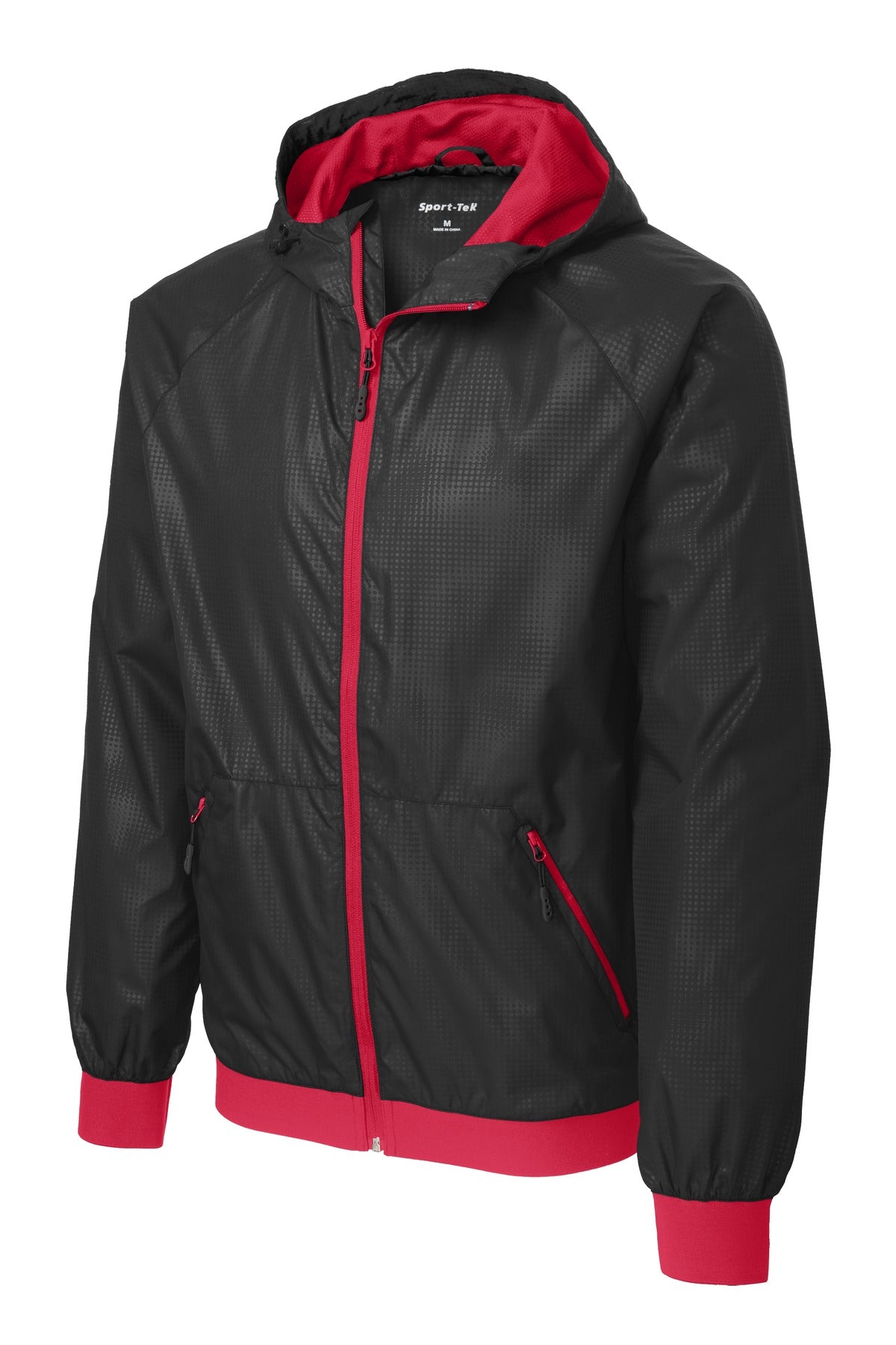 Sport-Tek® Embossed Hooded Wind Jacket