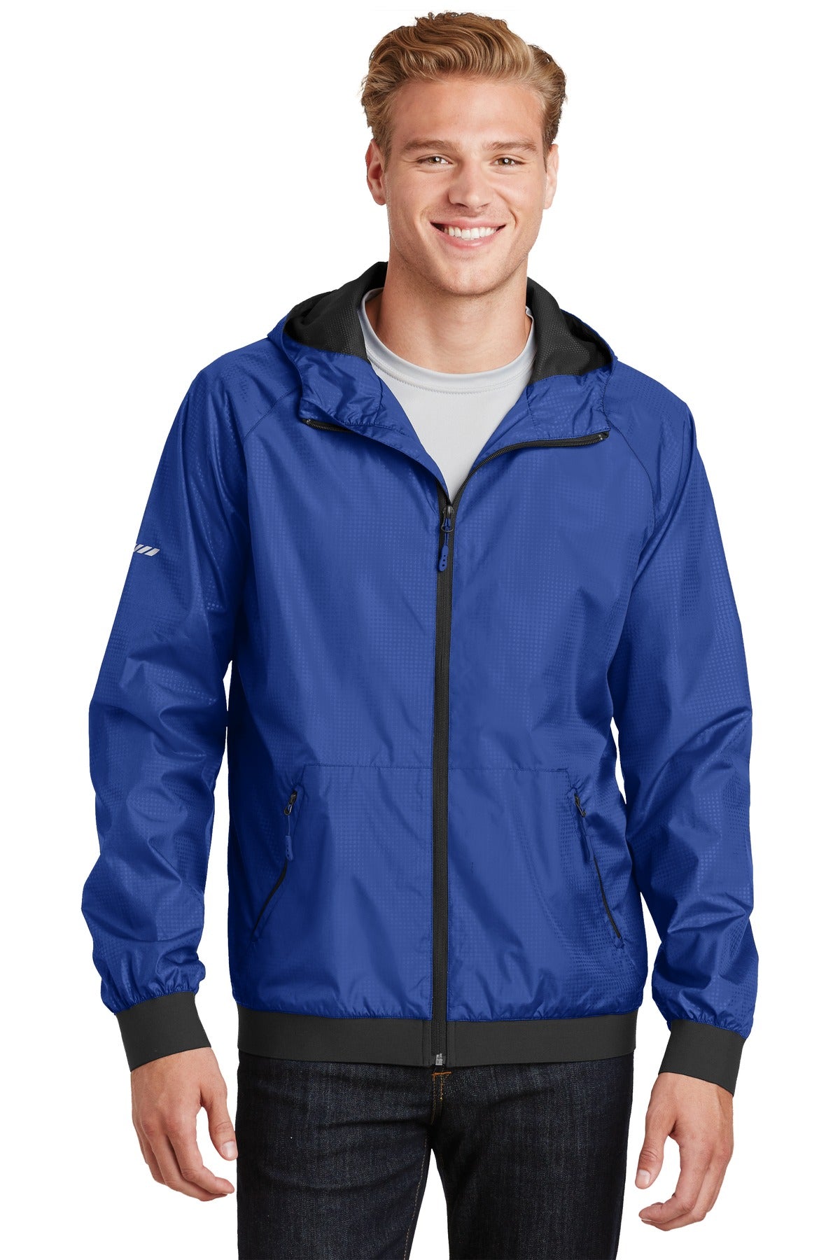 Sport-Tek® Embossed Hooded Wind Jacket