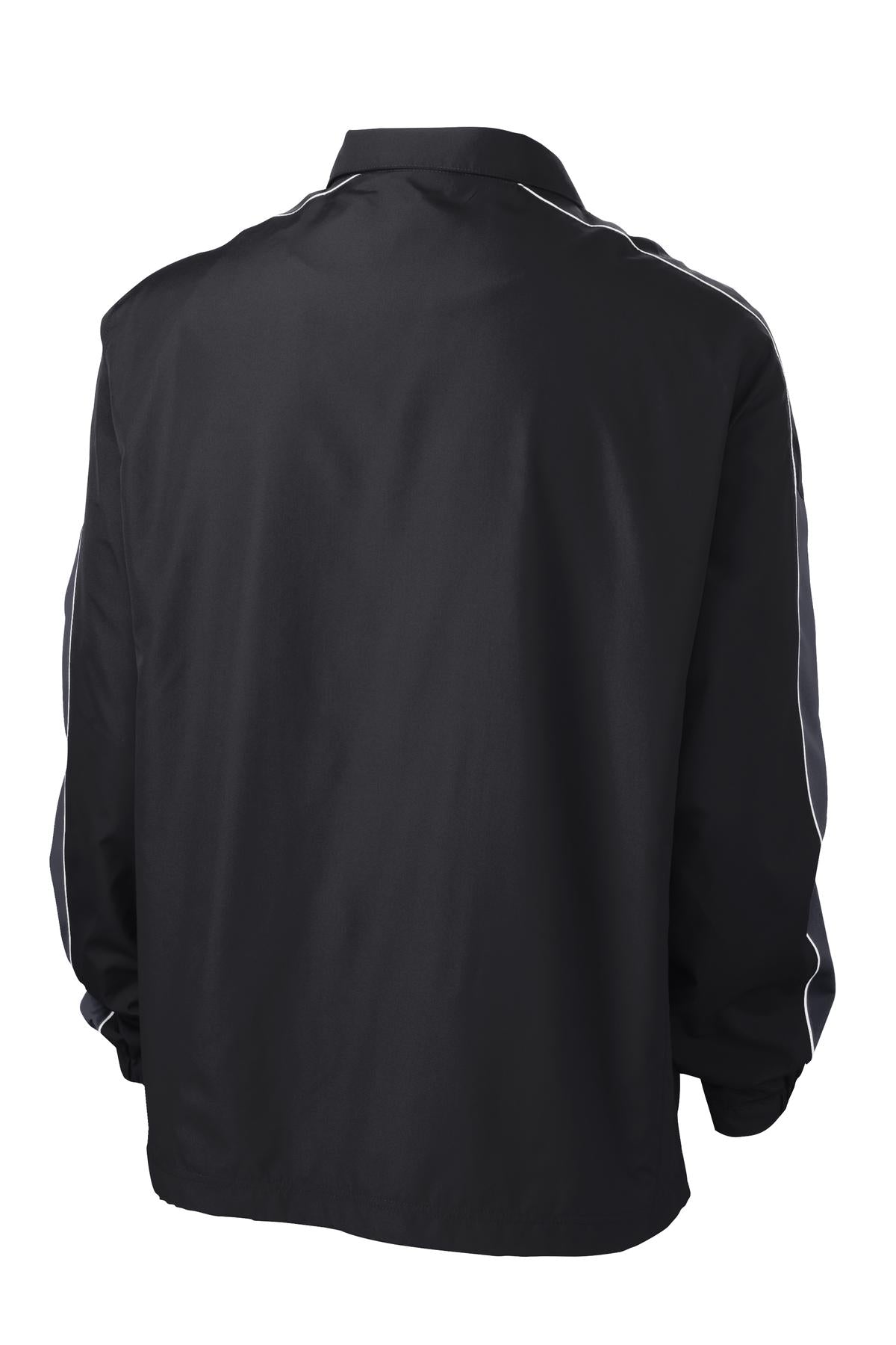 DISCONTINUED Sport-Tek® Piped Colorblock Wind Jacket.