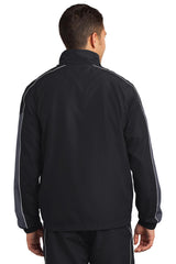 DISCONTINUED Sport-Tek® Piped Colorblock Wind Jacket.