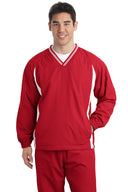 Sport-Tek® Tall Tipped V-Neck Raglan Wind Shirt