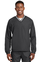 Sport-Tek® Tipped V-Neck Raglan Wind Shirt.