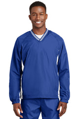 Sport-Tek® Tipped V-Neck Raglan Wind Shirt.