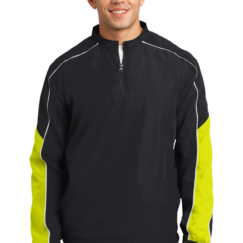Sport-Tek® Piped Colorblock 1/4-Zip Wind Shirt.