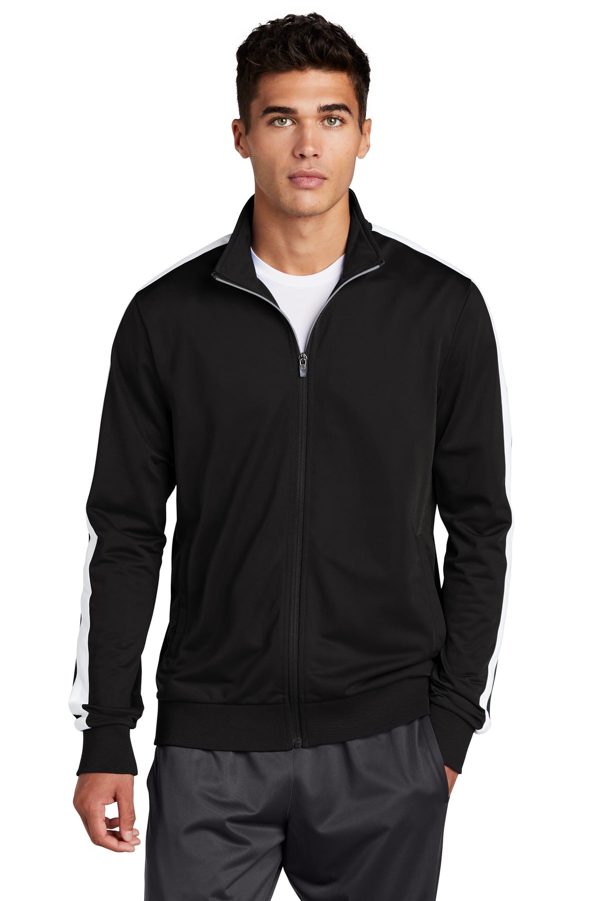 Sport-Tek ® Tricot Sleeve Stripe Track Jacket