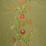 Juliet Floral Embroidered Silk Fabric - Biscuit, Bluebell, Sage, Wine, Spice, 54" Width (1 Yard)