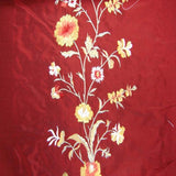 Juliet Floral Embroidered Silk Fabric - Biscuit, Bluebell, Sage, Wine, Spice, 54" Width (1 Yard)