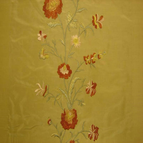 Juliet Floral Embroidered Silk Fabric - Biscuit, Bluebell, Sage, Wine, Spice, 54" Width (1 Yard)