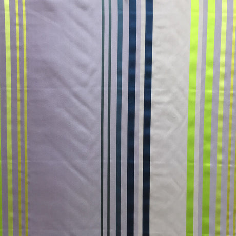 Justin Silk Fabric - Shiny Multicolored Stripe, 54" Width (1 Yard)