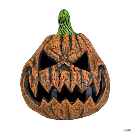 RADYAN Jack-O-Lantern Pumpkin Latex Halloween Prop with Textured Stem shown in a clear product image