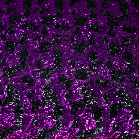 Jackie Mesh Sequin Polyester Spandex Fabric - Sequin Embroidered Mesh, Blue Moon, 58/56" Cut Width, 50" Usable Width, 1 Yard