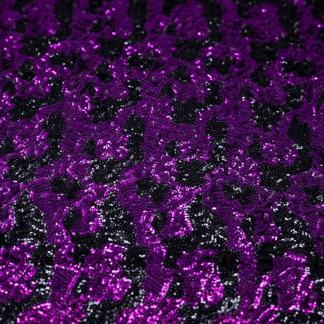 Jackie Mesh Sequin Polyester Spandex Fabric - Sequin Embroidered Mesh, Blue Moon, 58/56" Cut Width, 50" Usable Width, 1 Yard