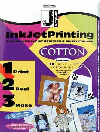 Cotton Inkjet Printable Fabric Sheets 8.5in x 11in 30ct