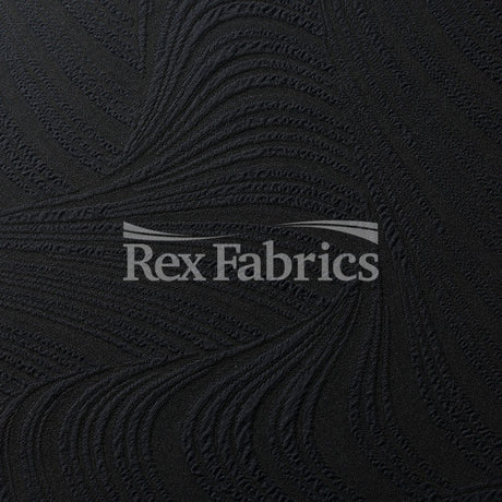 Jacquard Wave Nylon Polyester Spandex Fabric - Multiple Colors, Wave Jacquard Texture, 61" Width (1 Yard)