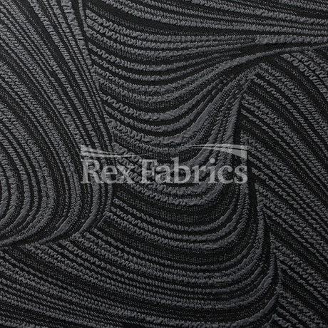 Jacquard Wave Nylon Polyester Spandex Fabric - Multiple Colors, Wave Jacquard Texture, 61" Width (1 Yard)